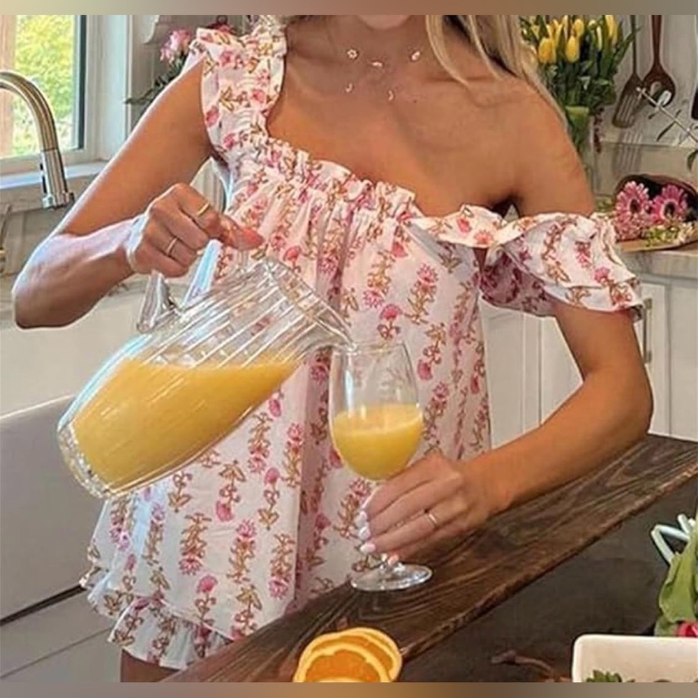 Floral Ruffle Pajama Set - Picture 6 of 8